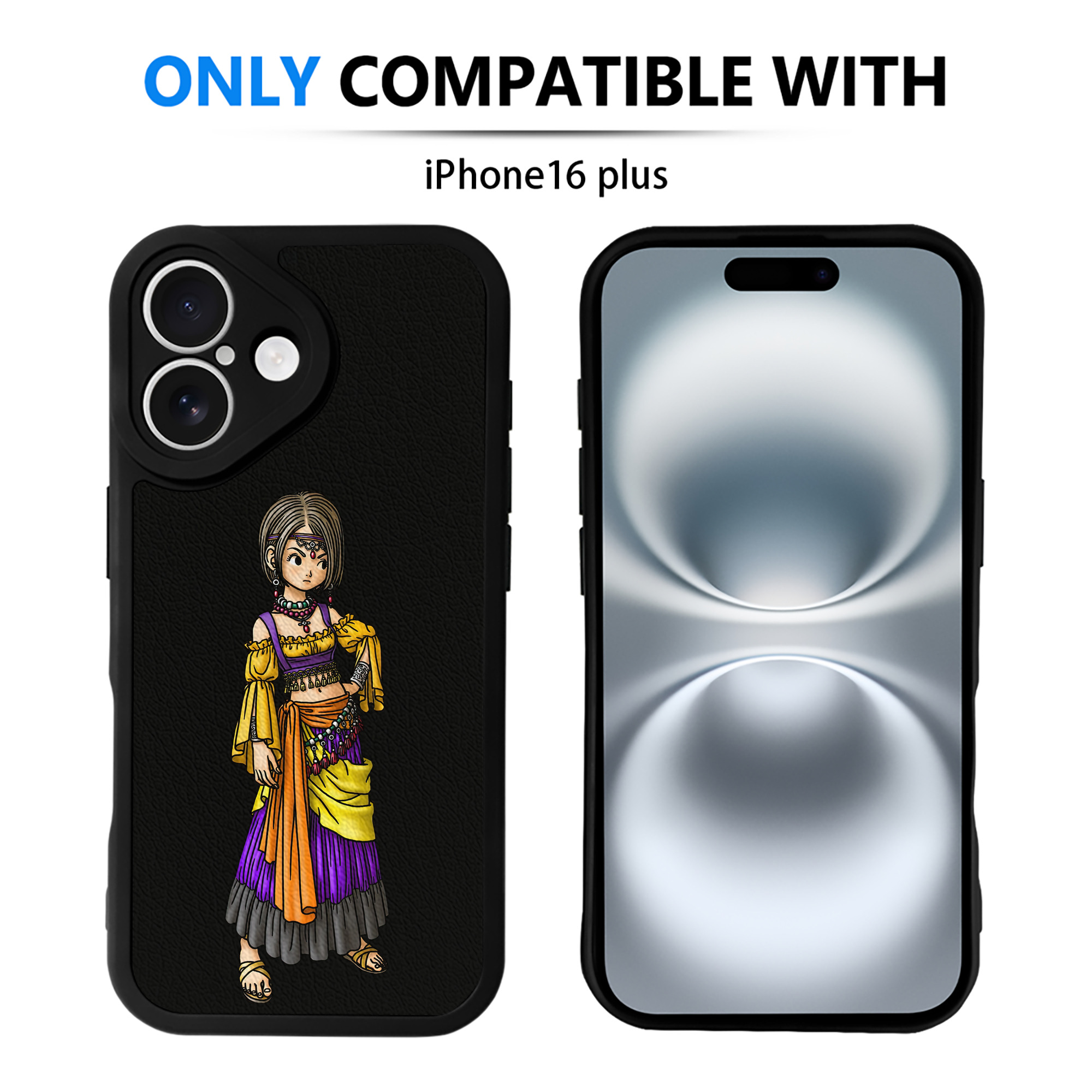 （画像用） ドラゴンクエスト Doragon Kuesuto Dragon Quest 【iPhone 16シリーズ対応】シリコンスマホケース（レザー調） 材質：シリコン
